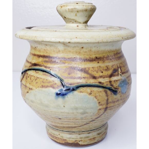 NICK JOERLING POTTERY Handmade Stoneware Honey Jar w/ Lid *Minor Flaw - Picture 4 of 12